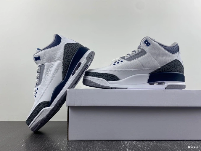 Reps TBK Jordan 3 Midnight Air CT8532-140 Navy 0824